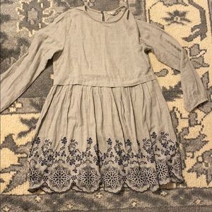 Zara Gray Embroidered Dress